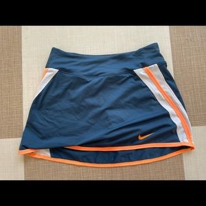 Nike Tennis Skirt Navy and Orange Size Small with Built in Shorts